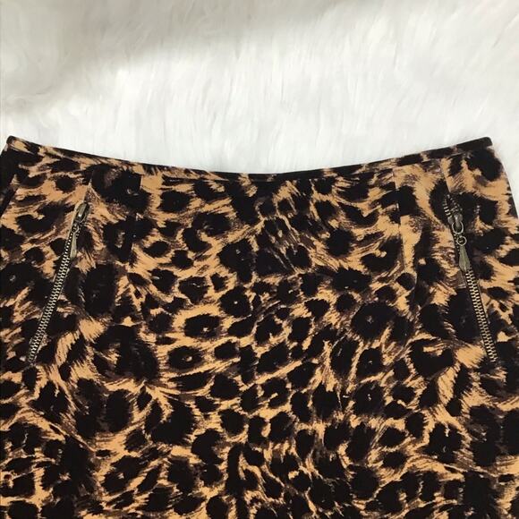 Emanuel Ungaro Crushed Velvet Cheetah Animal Print Mini Skirt Fitted sz 2 4 - Picture 4 of 9